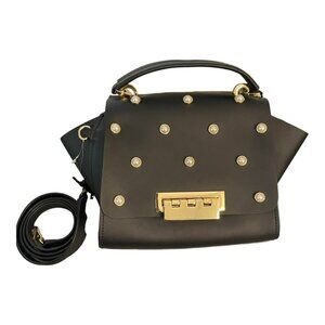 Zac Posen Black Crossbody Bag with Gold Accents